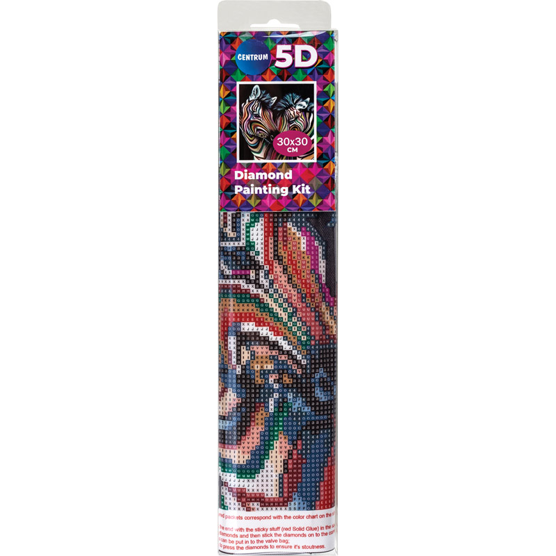 5D Diamond Mosaic KIT Zebra 30x30cm tikai 7.36 EUR