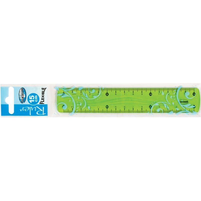 RL00021437 Azeeda Standing Penguin 15cm White Plastic Ruler 6 Inch