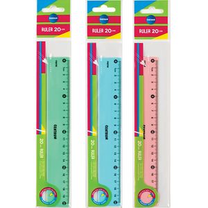 CENTRUM Lineāls 20cm caurspīdīgs assorti