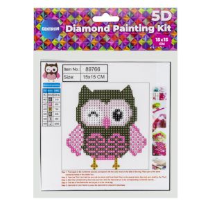 CENTRUM Dimanta mozaīka "Owl" 15x15cm