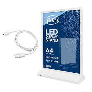 LED informācijas displejs A4, uzlādējams, balts