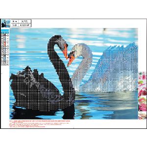 CENTRUM Dimanta mozaīka "Swans" 30x40cm