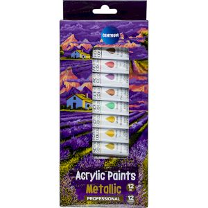 CENTRUM Akrila krāsas METALLIC 12kr.х12ml