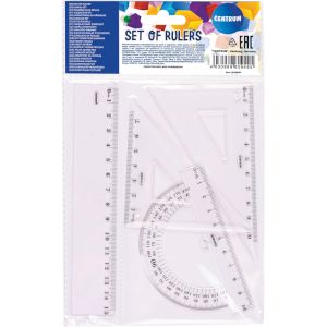 CENTRUM Rasēšanas komplekts (15cm lineāls, 2trīsstūri