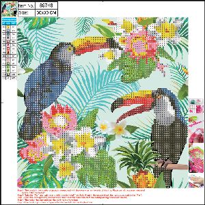 CENTRUM Dimanta mozaīka "Toucans" 30x30cm