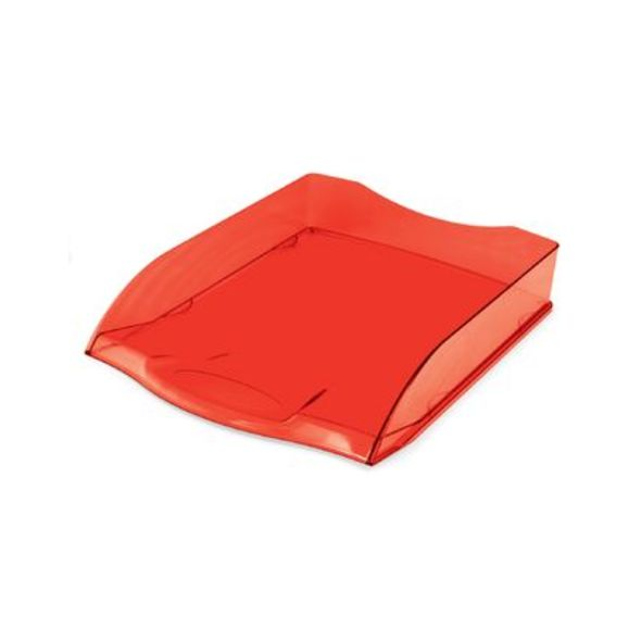 File tray plastic HATBER (clear, red)