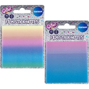 CENTRUM Plastikāta līmlapiņas-indeksi "GLITTER" 75x75mm