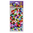 Pompom ball 10mm, 200pcs, mixed colours / OPP bag