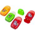 Plastic sharpener with dust container and eraser 'Cartoon Animals' (assorted colours)