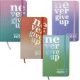 Notebook A6 ruled 80sh. hardcover, with elastic 'Never give up'