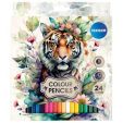 Color pencils 24col. TIGER hexagonal, long size /paper box