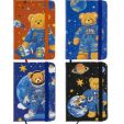 Notebook A7 ruled 80sh. hardcover, with elastic 'Bear in space'