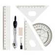 Drawing set with compass (compass, leads, 2rulers)