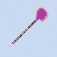 Pencil HB 'Ever After High' with feather, round shape, wooden
