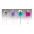 Ball pen with feather CRYSTAL FLOWER blue ink 0.7mm (assorted)
