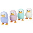 Plastic sharpener with dust container and eraser 'Penguin' (assorted colours)