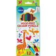 Color pencils plastic 12col. 'Girafe' long size, triangle /paper box