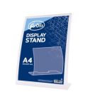 L-shaped Curved Card Stand A4, Clear FOROFIS