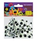 Adhesive Wiggly Eyes 100pcs black, glows in the dark