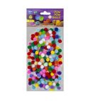 Pompom ball 10mm, 200pcs, mixed colours / OPP bag