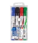 Set of 4 whiteboard markers bullet tip 2-5mm