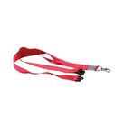 Clip for name badge FOROFIS w/textile (polyester) rope 45x2cm, red