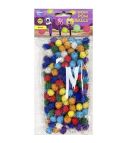 Pompom ball 10mm, 200pcs, mixed colours / OPP bag