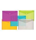 Envelope plastic A4 with button 0.16mm assorted PP