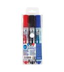 Set of 3 permanent markers bullet tip  2-5mm /PVC wallet