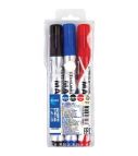 Set of 3 whiteboard markers bullet tip 2-5mm /PVC wallet