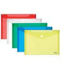 Envelope plastic A5 with button 0.16mm assorted PP
