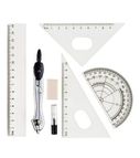 Drawing set with compass (compass, leads, 2rulers)