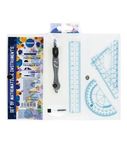 Drawing set with compass (compass, leads, protractor ruler, rulers)