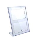 Display stand A6(V), plastic, for paper size 105x148mm, Clear