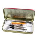 Set of mathematical tools (compass, Bow Compass, pensil, 15cm ruler, 2 triangle rulers, protractor ruler, eraser)