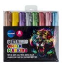 Chalk markers METALLIC set 8col. 3-5mm tip / PVC package