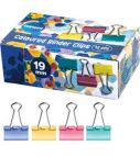 Binder clips 19mm 12pcs. colored