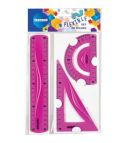 Set SOFT ABC flexible: 20cm ruler, triangle rulers, protractor ruler