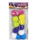 Pompom ball 50mm, 12pcs, mixed colours / OPP bag