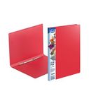 Clip file A4*20mm 0.60mm Clip A FOROFIS for perforat.sheets spring clip, w/inner pocket (red) PP