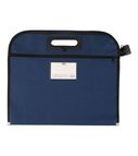 Zipper bag A4 with name card holder blue