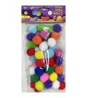 Pompom ball 10mm, 200pcs, mixed colours / OPP bag