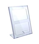 Display stand A6(V), plastic, for paper size 105x148mm, Clear