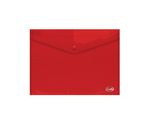 Envelope plastic A4 FOROFIS w/button 0.16mm (red) PP
