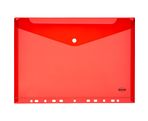 Envelope plastic A4 with button 0.18mm with perforation assorted PP