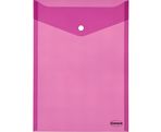 Envelope plastic vertical A4 with button 0.18mm assorted PP