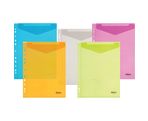 Envelope plastic vertical A4 with perforation 0.18mm assorted PP