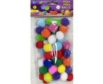 Pompom ball 10mm, 200pcs, mixed colours / OPP bag