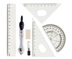 Drawing set with compass (compass, leads, 2rulers)