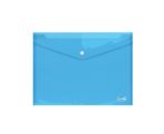 Envelope plastic A4 FOROFIS w/button 0.16mm (transparent blue) PP